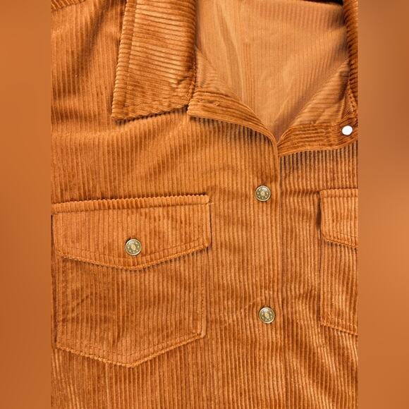Size M Workshop Republic Clothing Burnt Orange Corduroy Jacket shacket Button - Picture 4 of 11
